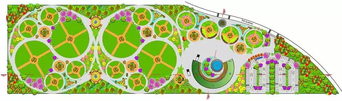 Figura 19: Implantação do Cemitério-Parque. Fonte: A autora (Programa AutoCad)