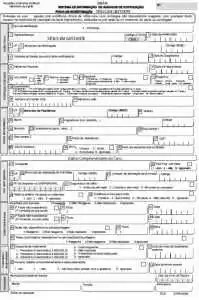 Figura 1 - Modelo de Ficha do Sistema de Investigação de Agravos de Notificação. Fonte - MINISTÉRIO DA SAÚDE Secretaria de Vigilância em Saúde Programa Nacional de DST e Aids Brasília/DF – 2006