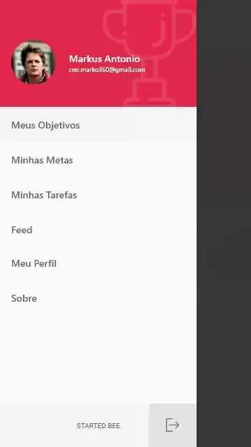 Figura 21: Tela de menu lateral. Fonte: elaborada pelo autor