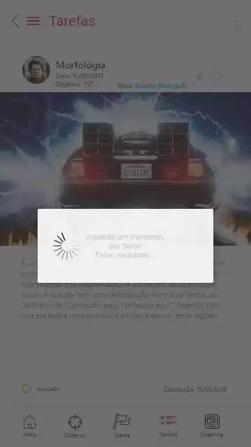 Figura 45: Tela de tarefa e loading de excluir. Fonte: elaborada pelo autor
