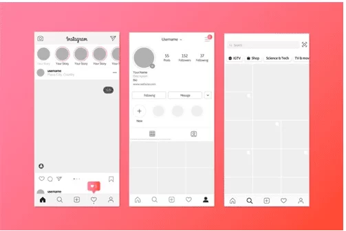 Interface do Instagram