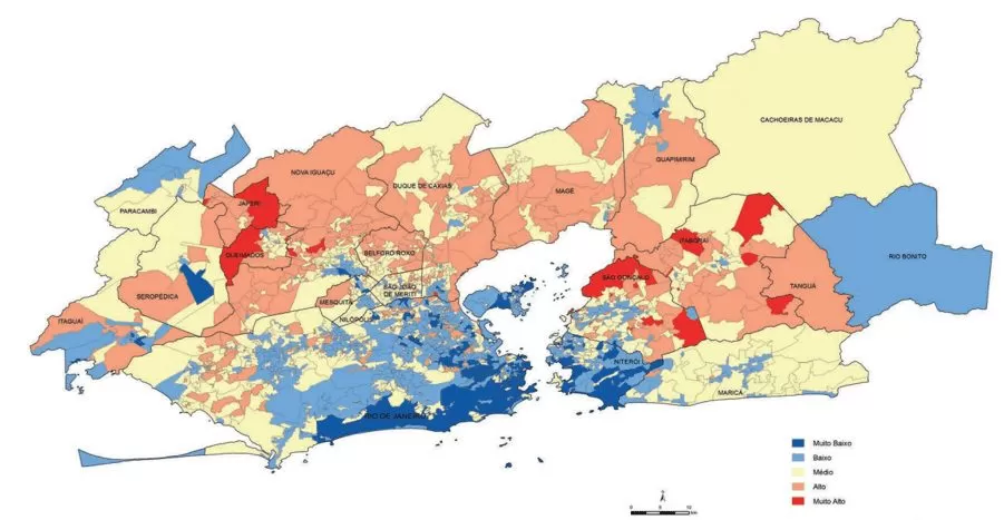 Índice de vulnerabilidade no Rio de Janeiro 2010.