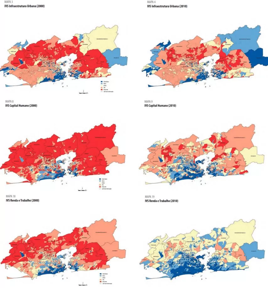Sub índice de vulnerabilidade 2000 x 2010 no Rio de Janeiro.