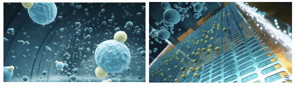 Ilustração do processo molecular de produção de energia através da amônia