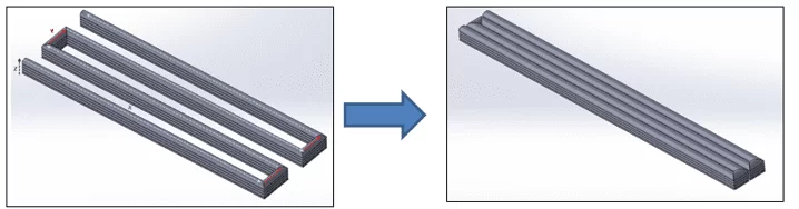 Modo de trajetória no formato em ciclos retangular ou quadrado