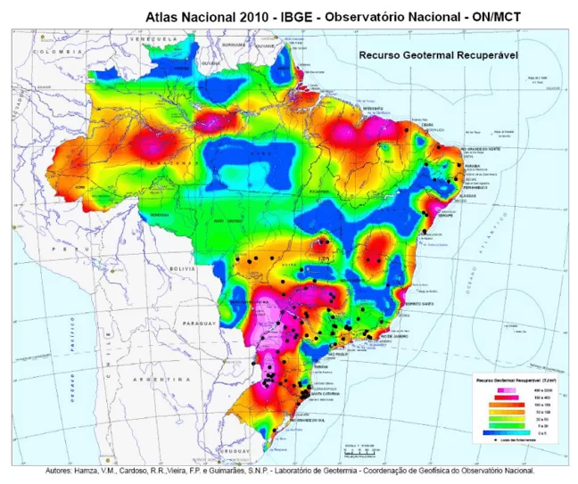 Zonas de maiores temperaturas no Brasil