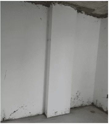 Dormitório com pilar excedendo as dimenções das paredes