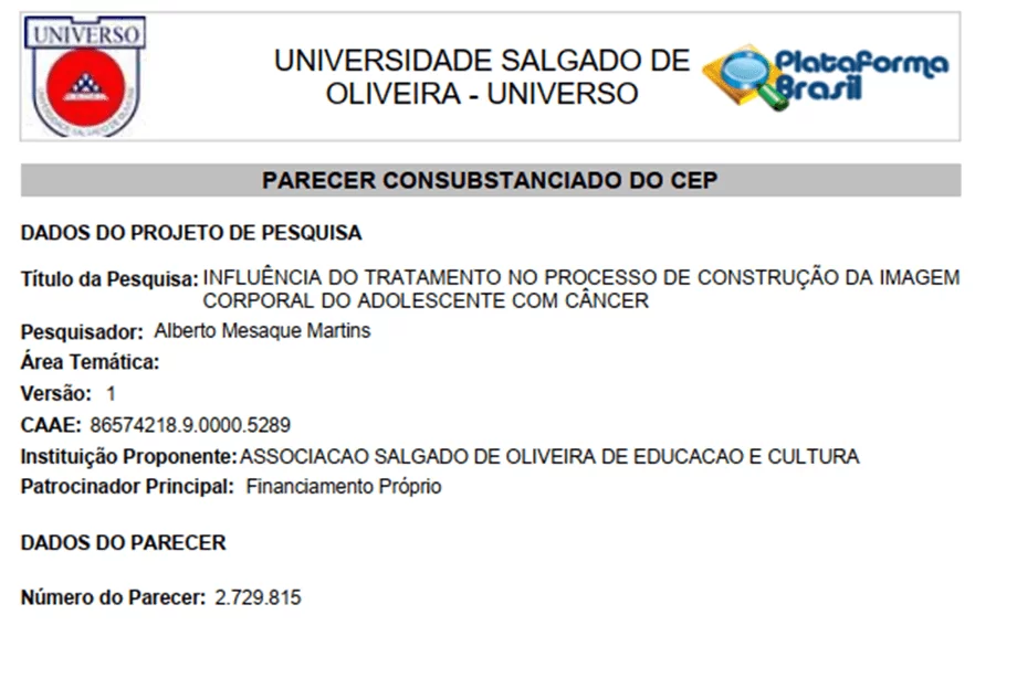 APÊNDICE - PARECER SUBSTANCIADO DO CEP