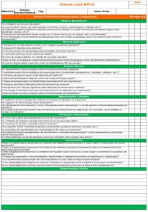 Checklist da esteira transportadora